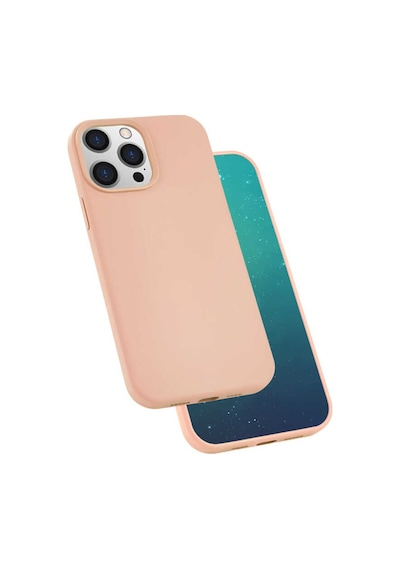 Apple Uyumlu iPhone 13 Pro Max Kılıf Zore Silk Silikon-Pembe