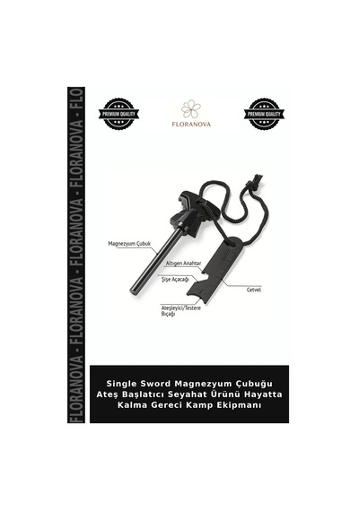 Single Sword Magnezyum Çubuğu Ateş Başlatıcı Seyahat Ürünü Hayatta Kalma Gereci Kamp Ekipmanı Çok Renkli