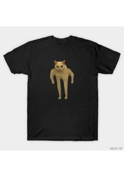 Flood Of Style Uzun Bacaklı Lanetli Kedi İkonik İki Ayaklı Kedi Meme Tişörtü Erkekler Kadınlar İçin %100 P Çok Renkli