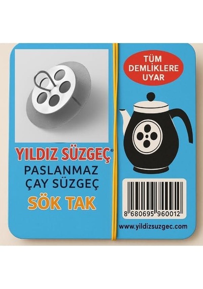 3b Trend 6 Adet Çaydanlık İçi Çay Süzgeci Demlik Süzgeç Metalik