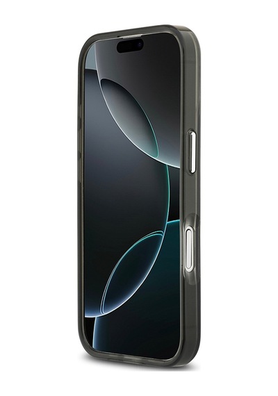 Apple Uyumlu iPhone 17 Kılıf Guess Lisanslı M-safeli Iml Baskılı Üçgen Logolu Metal Kamera Çerçeveli Siyah Siyah