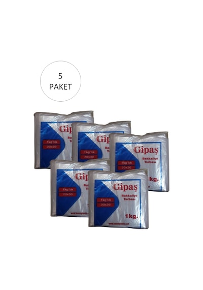 Bakkaliye Naylon Torba 1'kg Lık 20x30 Cm 5 Paket Takriben 1.800 Adet
