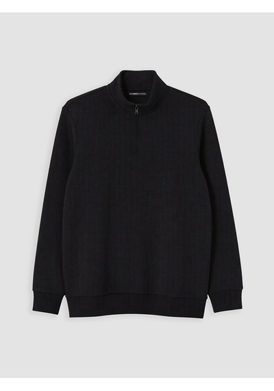 Lcwaıkıkı Classic Siyah Dik Yaka Erkek Kalın Sweatshirt