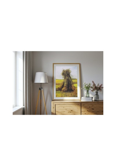 Van Gogh Van Gogh Tarlada Buğday Demetleri Çerçevesiz Poster 21x30 Cm A4 Tablo Van Gogh Duvar Dekoru
