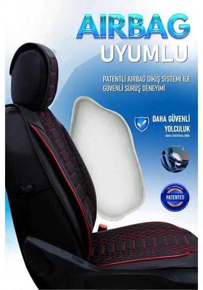 Ackstore Yarı Deri Oto Koltuk Kılıfı Cepli 5li Tam Set Hyundai Accent Era İle Uyumlu