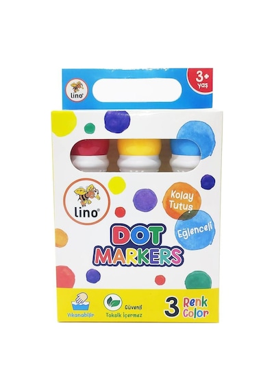 Lino Dot Markers 3 Lü Yıkanabilir Dot Markers