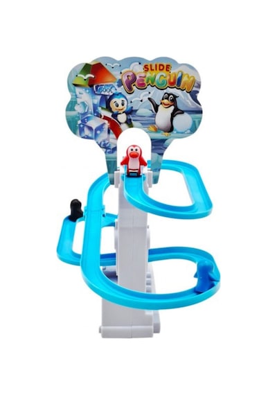 Kayan Penguenler Işıklı Ve Müzikli Eğlenceli Kaydırak Seti Pilli Oyuncak 3+ Yaş