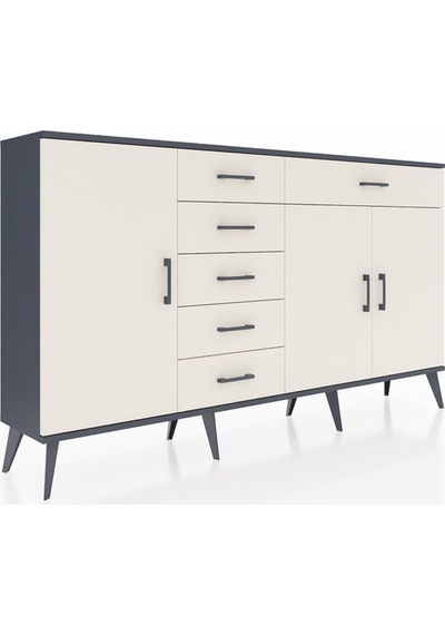 Arges Konsol 3 Raflı 6 Çekmeceli 3 Kapaklı 176x30x99 Antrasit-aytaşı Aytası - Antrasıt Arges Konsol 3 Raflı 6 Çekmeceli 3 Kapaklı 176x30x99 Antrasit-aytaşı Aytası - Antrasıt