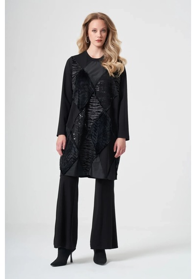 Misswhence Patchwork Tunik 40009 Siyah