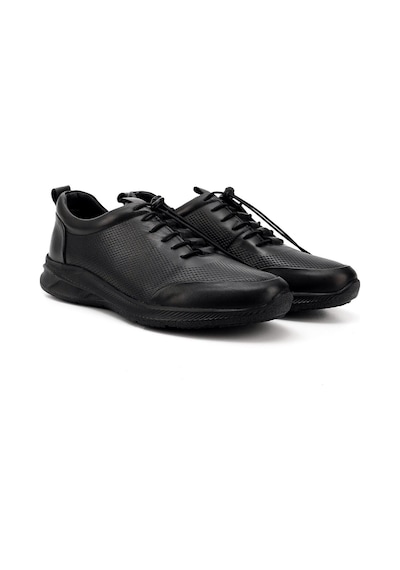 Gönderi(R) Erkek Siyah Bağcıklı Kauçuk Taban Hakiki Deri Sneaker Ddma73542630 Siyah