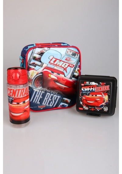 "dekomus Cep Defteri Hediyeli" Lisanslı Cars Beslenme Çantası,trıtan Matara 500 Ml Ve 2 Katlı Beslenme Kabı/lunch Box Seti Altın