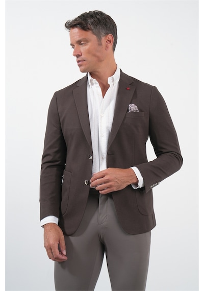 İmza Kahverengi 6 Drop Slim Fit Pamuklu Ceket 1002260126