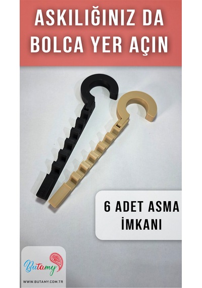Dolap İçi Düzenleyici, Askılık Çoğaltıcı 6 Adet Takılabilmekte. Pembe