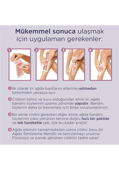 Sesu Hassas Ciltler için Sir Ağda Bantdı 12'li