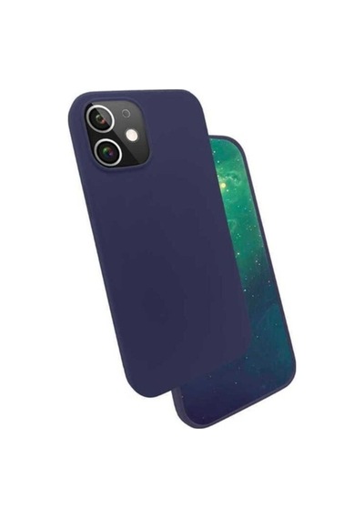 Apple Uyumlu iPhone 12 Mini Kılıf Zore Silk Silikon Lacivert