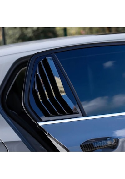 Vw Golf 8 İçin Kelebek Cam Vizörü Kaplaması Siyah Renk-Bantlı