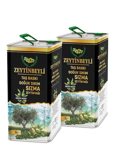 Zeytinbeyli Taşbaskı 10 Lt Natürel Sızma Soğuk Sıkım Zeytinyağı