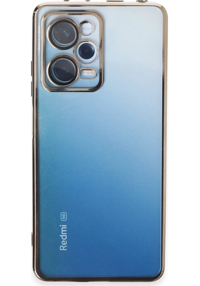 Xiaomi Redmi Note 12 Pro 5g Kılıf Razer Lensli Silikon - Gold Düz Renkli