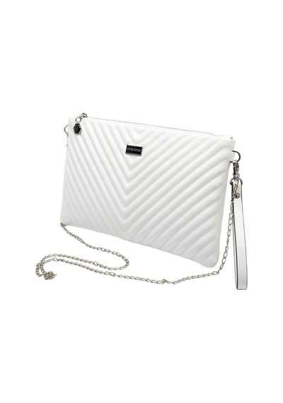 Silver Polo Crash Beyaz Kapitone V Kadın Portföy Ve Clutch El Çantası Sp1034