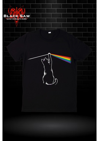 Noıssey Pink Floyd Kedi Baskılı Kodsiyahsaw Siyah