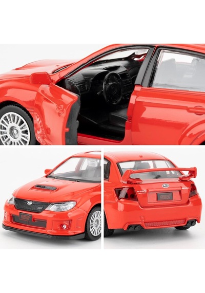 Uzak Doğu Serisi Subaru Wrx Stı Kırmızı Açılır Kapılar Diecast Çek Bırak Metal Model Araba 11cm 1:32