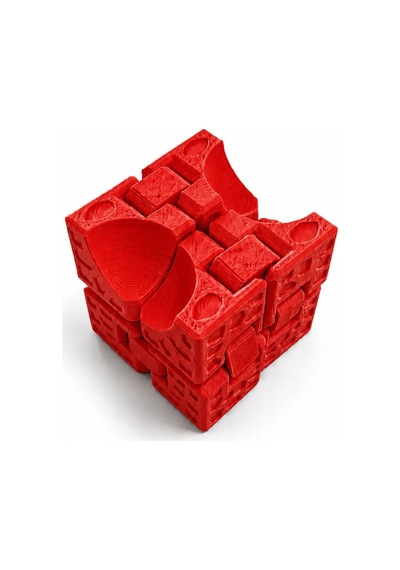 Ay Temalı Sonsuzluk Küpü Kırmızı 40x40mm
