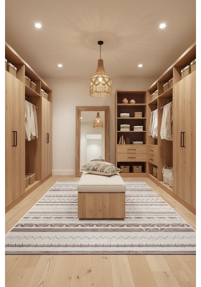 Gri Siyah Pamuk Polyester Modern İskandinav Yıkanabilir Halı - Yo13000a Gri - Siyah