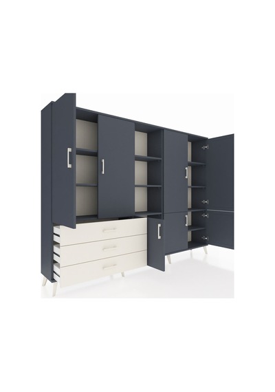 Arges Dolap 11 Raflı 3 Çekmeceli 7 Kapaklı 220x30x163 Antrasit-an Antrasit-antrasit/aytaşı Arges Dolap 11 Raflı 3 Çekmeceli 7 Kapaklı 220x30x163 Antrasit-an Antrasit-antrasit/aytaşı