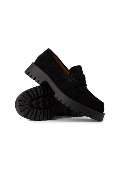 Deery Kadın Hakiki Süet Siyah Loafer Ayakkabı - 02034zsyhc01 Siyah