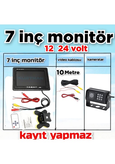 7 İnç Ips Qled Ekran Ve 1 Adet Metal Kasa Kamera 12 - 24 V