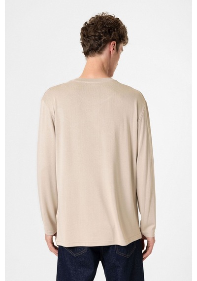 Antioch Relaxed Fit Basic Erkek T-shirt Bej
