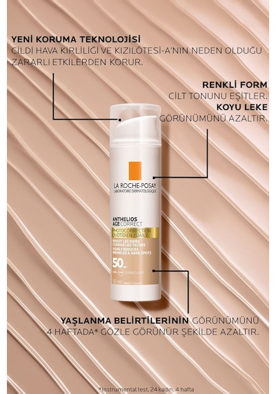 La Roche Posay Anthelios Age Correct Daily Tinted Cream SPF50+ 2 x 50 ML La Roche Posay Anthelios Age Correct Daily Tinted Cream SPF50+ 2 x 50 ML
