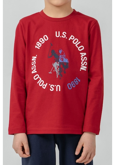 U.S. Polo Assn. Erkek Çocuk Pijama Takımı Baskılı Kırmızı Uzun Kol Pijama Takımı Us2638-c-v2 Us2638-c-v2
