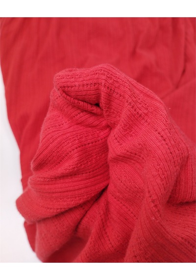 Kırmızı Renkte, İnce Yumuşacık Örgüsünden Desenli Pamuklu Bir Örme Kumaş Elbiselik & Bluzluk En: 140cm-12418