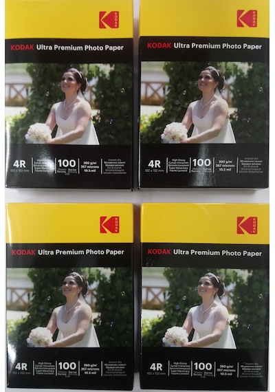 Kodak 10X15 CM-260 G Gram 4 Paket Parlak Inkjet Fotoğraf Kağıdı