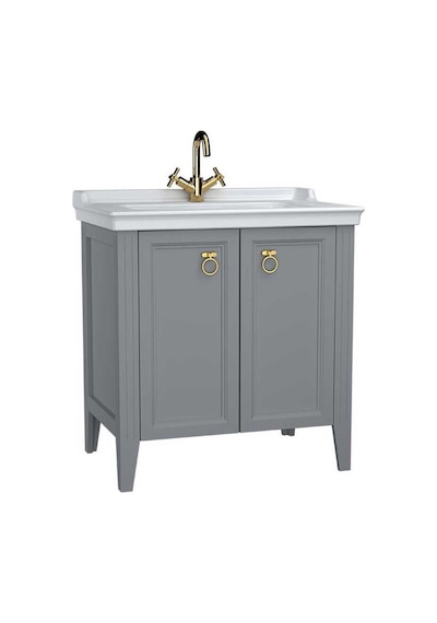 VitrA Valarte Lavabo Dolabı 80 Cm Mat Gri 62154 Gri VitrA Valarte Lavabo Dolabı 80 Cm Mat Gri 62154 Gri
