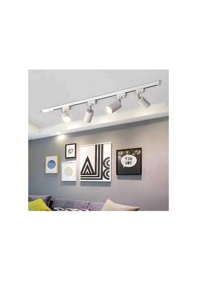Beyaz Alüminyum Gövde Gu10 Ray Spot Led Avize Hareketli Metal Başlık Os Ram Tasarruflu Led Ampül Siyah