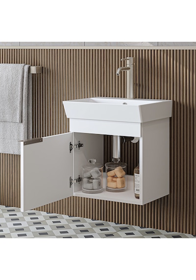 Likya Ayaksız Tek Kapaklı Lavabolu 49 Cm Banyo Dolabı Alt, Mini Lavabolu Alt Banyo Dolabı Beyaz Likya Ayaksız Tek Kapaklı Lavabolu 49 Cm Banyo Dolabı Alt, Mini Lavabolu Alt Banyo Dolabı Beyaz