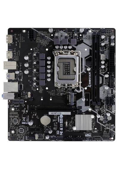 Biostar H610mt-e D5 Intel 1700p Ddr5 5600 Hdmı Dp M2 Matx 1x M.2, 2xdımm 96gb Max, Type C, Wıfı Anten Portu