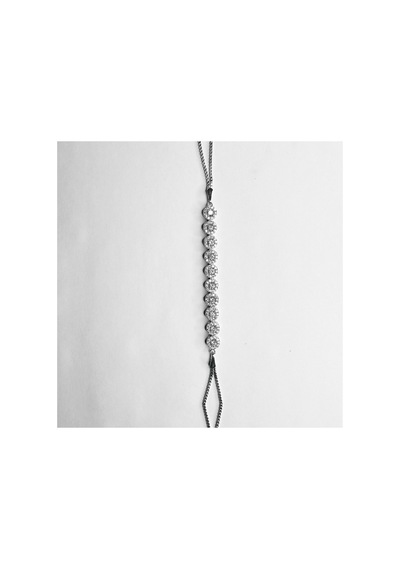 925 Ayar Gümüş Halo Baget Zirkon Taşlı Kadın Bileklik 19.5 Cm Gümüş - 865398655 Gümüş