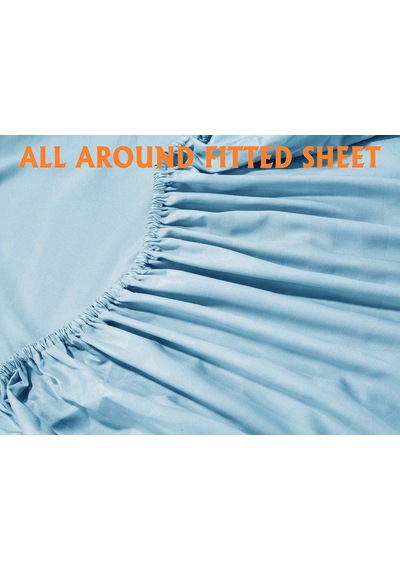 Stripe Bed Sheets Yatak Örtüsü, Akuamarin, Çift Kişilik Çok Renkli