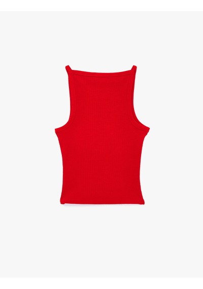 Koton Kaşkorse Kolsuz Pamuklu Slim Fit Askılı Kare Yaka Üst Kırmızı 6sak10388ek
