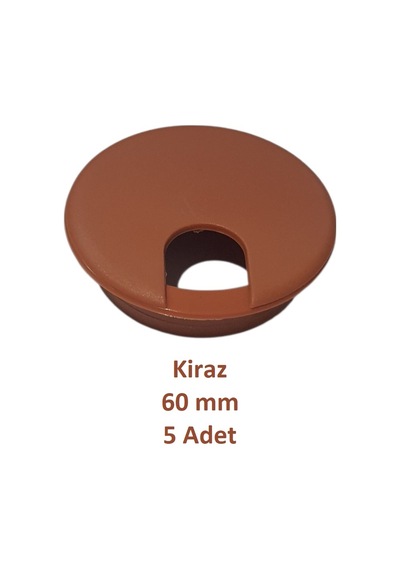 Masa Üstü Kablo Kanalı Deliği Kapağı, Kiraz, Masa Kapağı, 6 Cm, 5 Adet