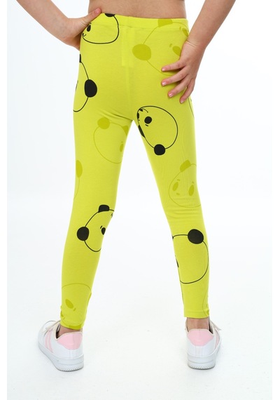 Toontoy Kids Toontoy Kız Çocuk Baskılı Tayt Açık Yeşil