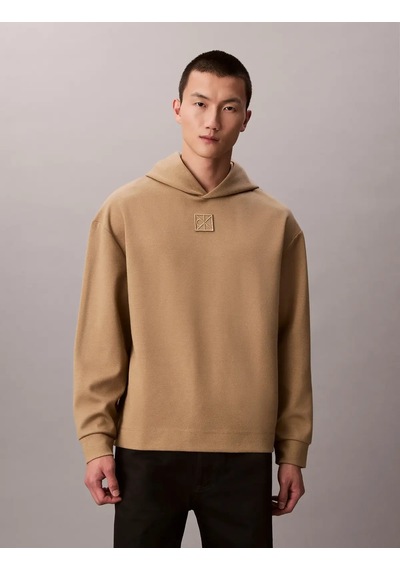 Calvin Klein Ls Stretch Wool Blend Bej Erkek Hoodie