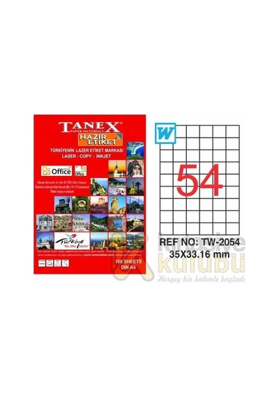 Tanex Tw-2054 Etiket 35 X 33.16MM