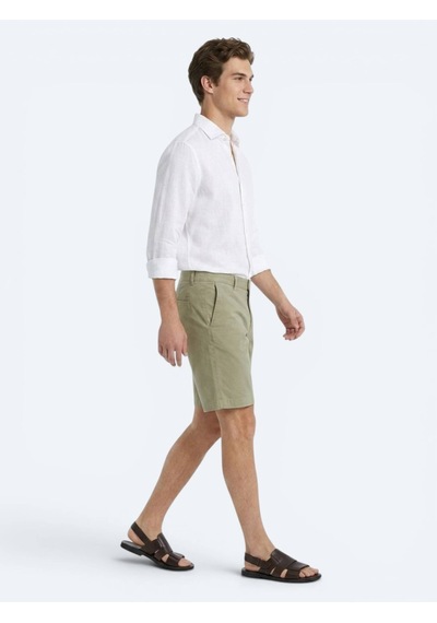 Kip Yeşil Düz Kumaş Jogging Fit Casual Bermuda