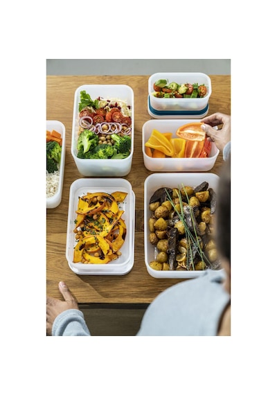 Zwilling Fresh & Save Vakumlu Yemek Taşıma Kabı, L Düz, Plastik, Yari Şeffaf-akdeniz Mavisi Beyaz