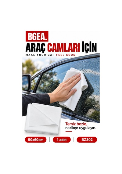 Bgea Beyaz Deri Bez 50x60 Cm Araç Cam Temizleme Ve Kurulama Bezi 1 Adet