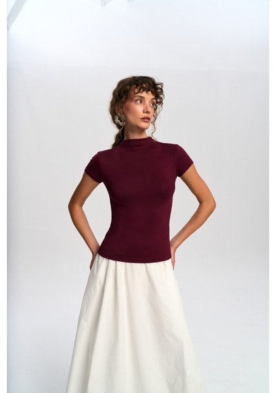 Mai Collection Mai Studios Co. Anvers Boğazlı Bordo Crop Bordo